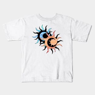 Sun and Moon Inception Inversion Red and Blue Color Kids T-Shirt